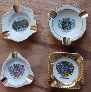 Four porcelain ashtrays from Germany